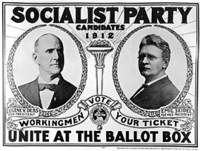 Eugene Debs featured in a poster for the Socialist Party's 1912 presidential ticket