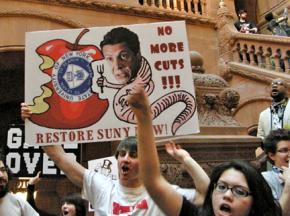 Hundreds of protesters took their demands inside the Capitol building in Albany, N.Y.