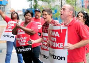 Verizon workers on the picket line