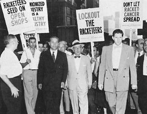 An anti-union rally to promote the use of the Landrum-Griffin Act against organized labor