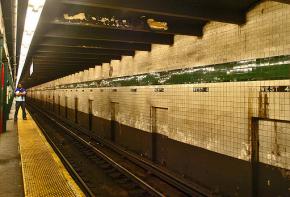 Inside a New York subway station