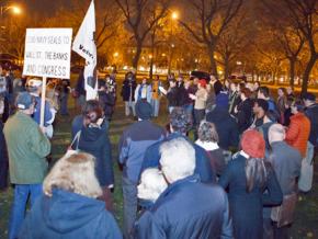 Occupy Chicago holds a General Assembly at the University of Chicago after scaring off Condoleezza Rice and Henry Paulson