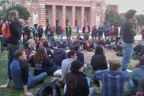 Students listen in at a General Assembly at UCLA