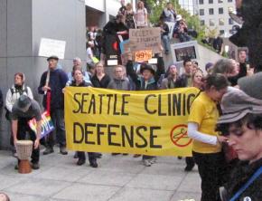 Seattle abortion rights activist join in an Occupy Seattle protest