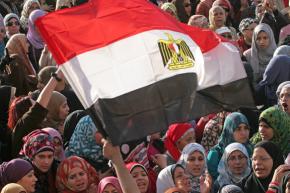 Women gather in Tahrir Square to protest the brutality of the military crackdown