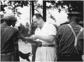 Dr. John Charles Cutler with victims of the Tuskegee study