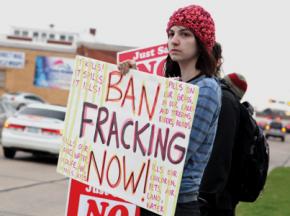 An anti-fracking protest in North Texas
