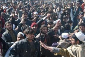 Protesters march against the U.S. occupation in Kabul in February