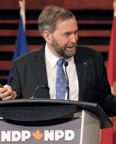 Thomas Mulcair participates in a debate ahead of NDP leadership elections