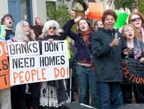 Occupy Our Homes D.C. activists block the home of Dawn Butler to stop her eviction