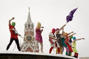 Members of Pussy Riot perform in Moscow