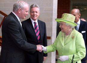 Martin McGuinness shakes hands with Queen Elizabeth