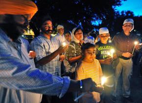 A vigil for the victims of the Sikh temple massacre in Wisconsin