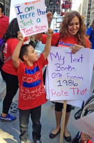 Parents and students showed their support for striking Chicago teachers at huge rallies