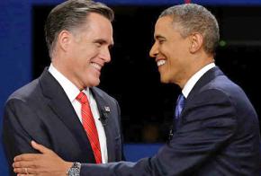 Mitt Romney and Barack Obama meet at their second debate