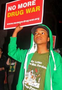 Protesters gathered in Los Angeles to demand decriminalization