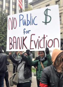 Rallying for a moratorium on evictions at Portland's City Hall