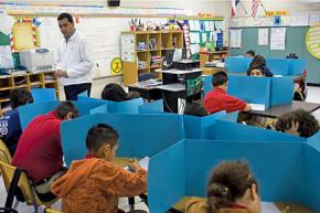 Elementary school students take a standardized test
