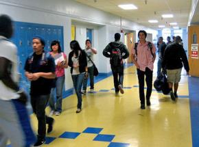 The hallways of Crenshaw High School in Los Angeles