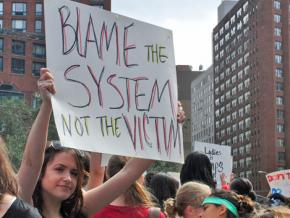 Protesters against victim-blaming at a New York SlutWalk protest in 2011