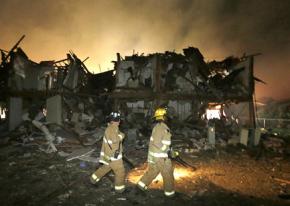 The scene of the fertilizer plant explosion in West, Texas