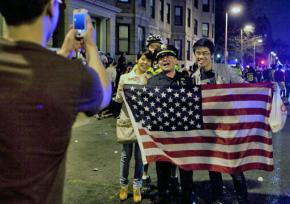 Celebrations took place in Boston streets after the second suspect was detained