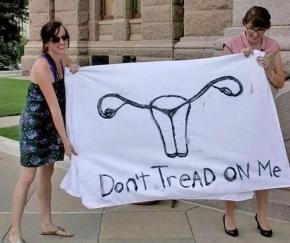 Abortion rights supporters demonstrate outside the Texas state Capitol building