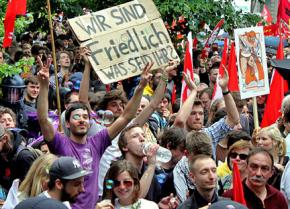 Thousands of activists came to Frankfurt for a second annual Blockupy protest