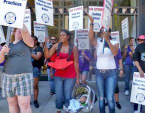 Striking BART workers take to the picket lines