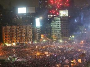 Tahrir Square erupts in celebration over the downfall of Mohamed Morsi
