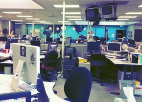 The empty newsroom