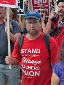 Demonstrators at the March on Washington showed their solidarity with Chicago teachers