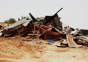 A demolished building in the Bedouin village of Atir