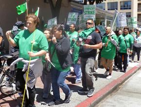 AFSCME health care workers at UCSF walk the picket line