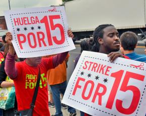 Members of the Workers Organizing Committee of Chicago march on a recent day of action