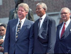 Nelson Mandela with Bill Clinton on a presidential visit to the U.S. in 1993