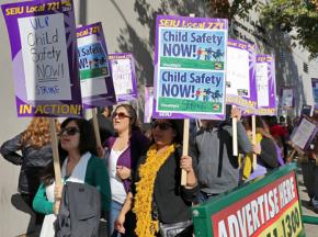 Los Angeles County social workers walk the picket line