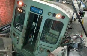 The Blue Line train that crashed into escalators at O'Hare International Airport