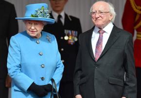 Queen Elizabeth with Ireland's President Michael Higgins