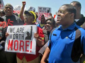 McDonald's workers and their supporters took their struggle to the company's doorstep