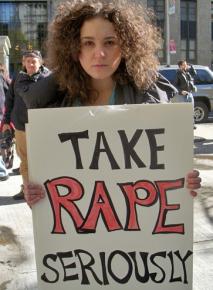 Protesters stand in solidarity with sexual assault victims