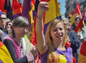 Protesters against the monarchy gathered in Madrid