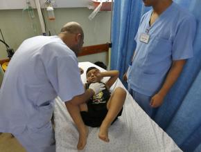 A child wounded in Israel's assault on Gaza