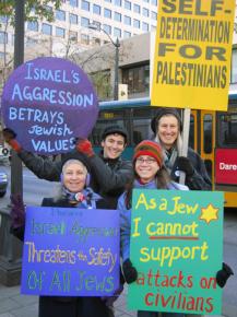 Activists with Jewish Voice for Peace stand up against Israel's war on Palestine