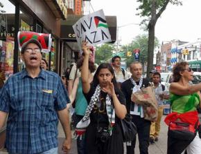 People in Queens march for justice in Palestine