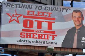 Billboard for an Indiana election campaign