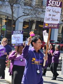 San Francisco court workers and members of SEIU Local 1021