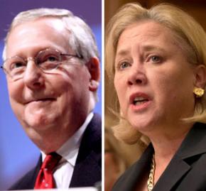 Republican Mitch McConnell (left) and Democrat Mary Landrieu