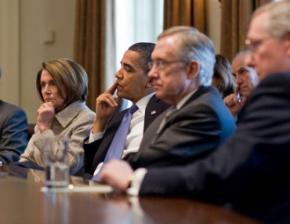 Barack Obama meets with leaders of Congress in February 2010