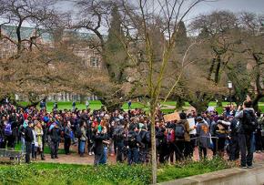 A walkout at the University of Washington led by Outside Agitators 206